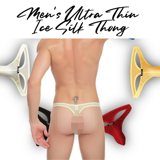 Men's Thong : Ultra Thin Ice Silk Underwear (JQK 312)