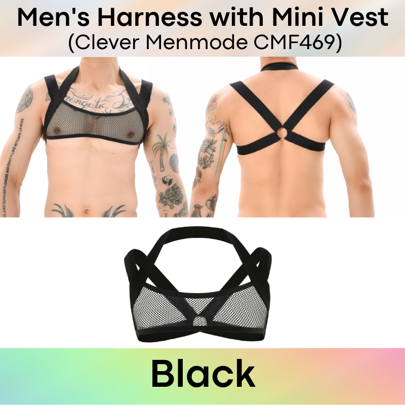 Men's Harness : Net Cropped Vest and Brief (Clever Menmode CMF469/400)
