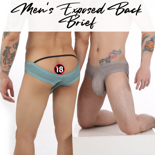 Men's Brief : Exposed Back Underwear (Clever Menmode CMF384)
