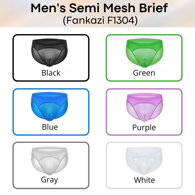 Men's Brief : Semi Mesh Hybrid Underwear (Fankazi F1304)