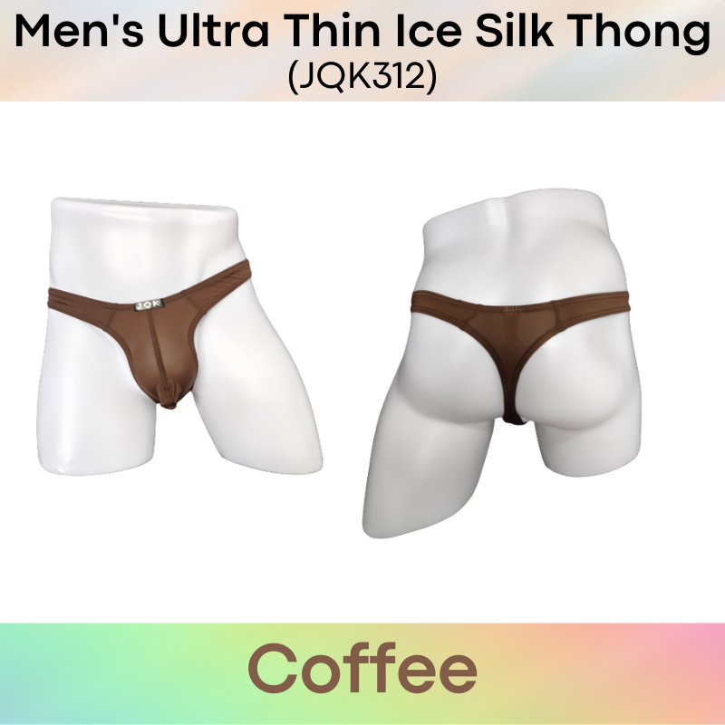 Men's Thong : Ultra Thin Ice Silk Underwear (JQK 312)