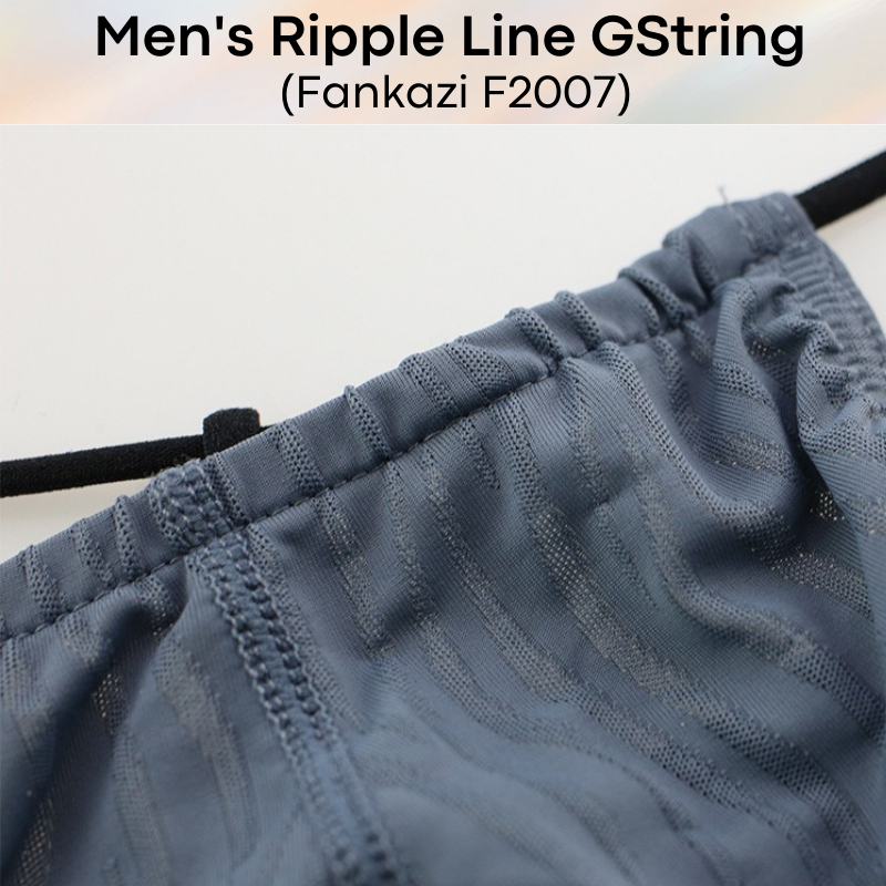 Men's GString : Ripple Line Semi Translucent Underwear (Fankazi F2007)