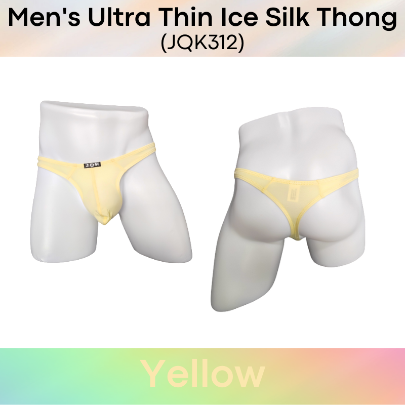 Men's Thong : Ultra Thin Ice Silk Underwear (JQK 312)