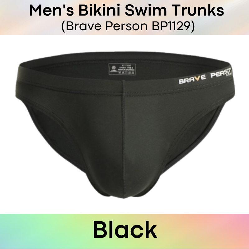 Men's Swimwear : Bikini Brief Swim Trunks (Brave Person BP1129)