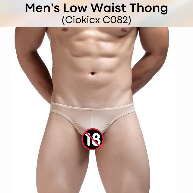 Men's Thong : Low Waist Polyester Thong Underwear (Ciokicx C082)