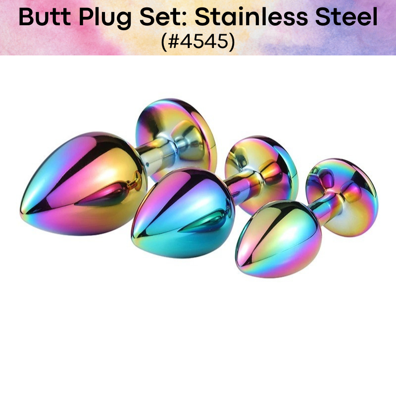 Adult Toy : Stainless Steel Butt Plug Set of 3 (4545)