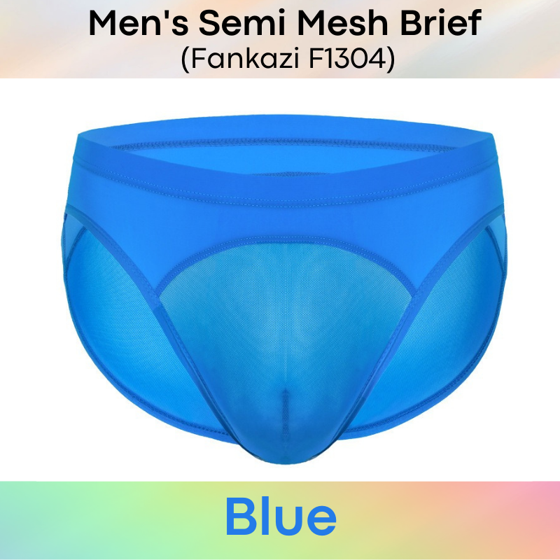 Men's Brief : Semi Mesh Hybrid Underwear (Fankazi F1304)