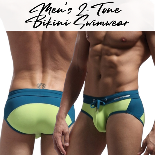 Men's Swimwear : 2-Tone Brief Swim Trunks (Brave Person BP1135)