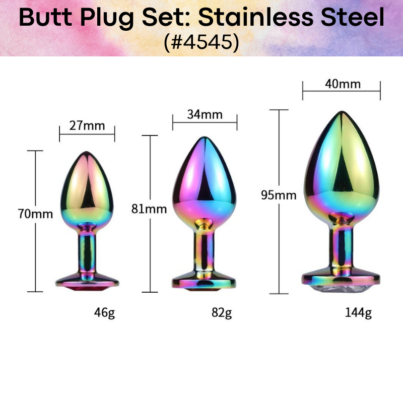 Adult Toy : Stainless Steel Butt Plug Set of 3 (4545)