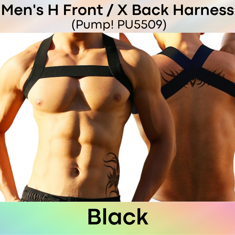 Men's Harness : H-Shaped with Cross Back (Pump! PU5509)