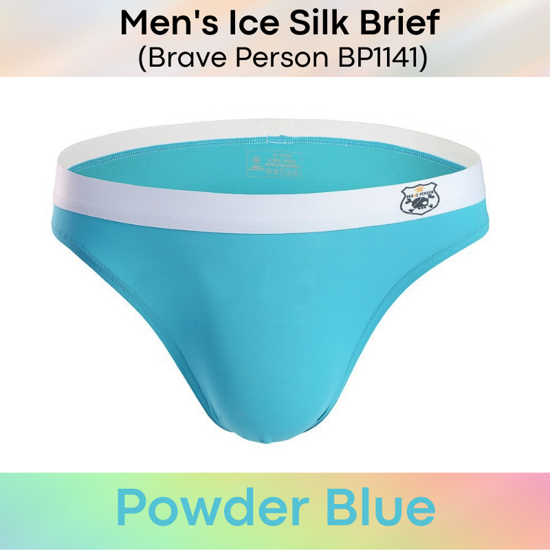 Men's Brief : Low Waist Ice Silk Underwear (Brave Person BP1141)