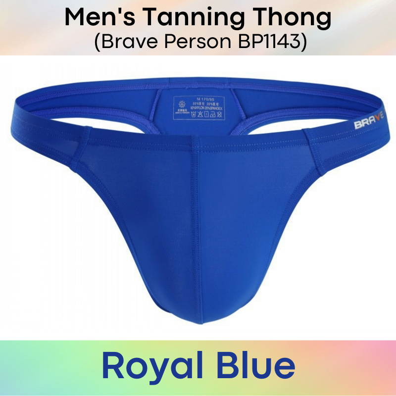 Men's Swimwear : Tanning Thong Swim Trunks (Brave Person BP1143)