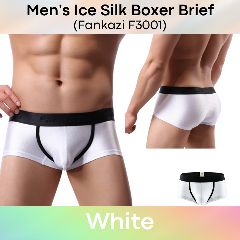Men's Boxer : Low Waist Ice Silk Underwear (Fankazi F3001)