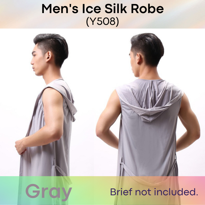 Homewear : Ice Silk Robe with Hoodie (Y508)