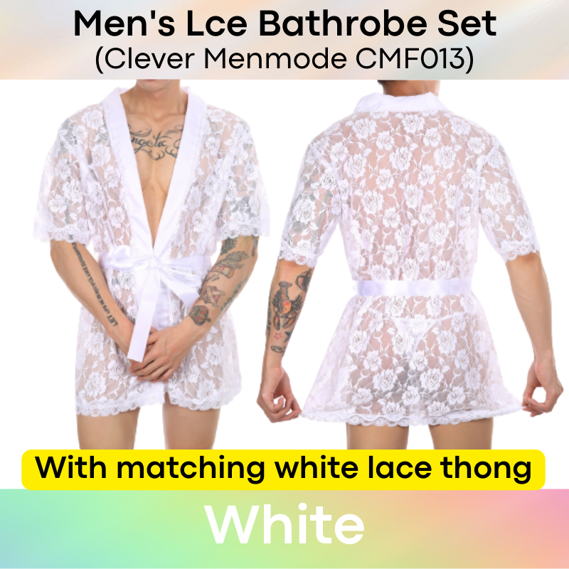 Men's Homewear : Lace Bathrobe and Thong Set (Clever Menmode CMF013)