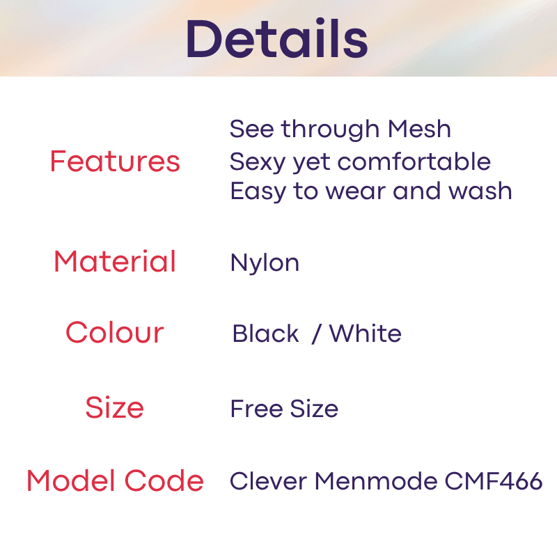 Men's Harness : Y-Shaped Partial Mesh (Clever Menmode CMF466)