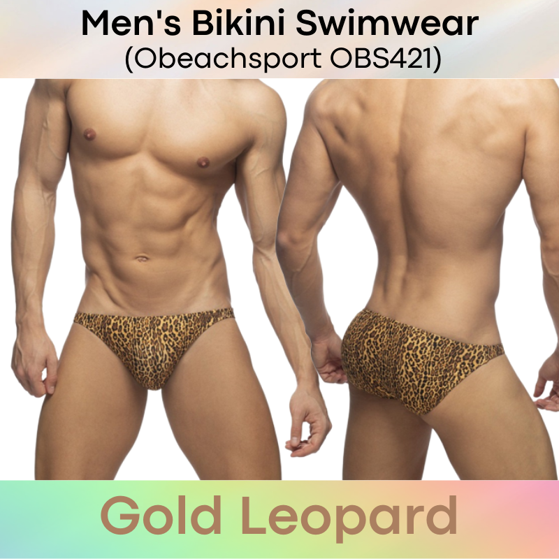 Men's Swimwear : Low Waist Bikini Brief Swim Trunks with Removable Modesty Padding (Obeachsport OBS421)