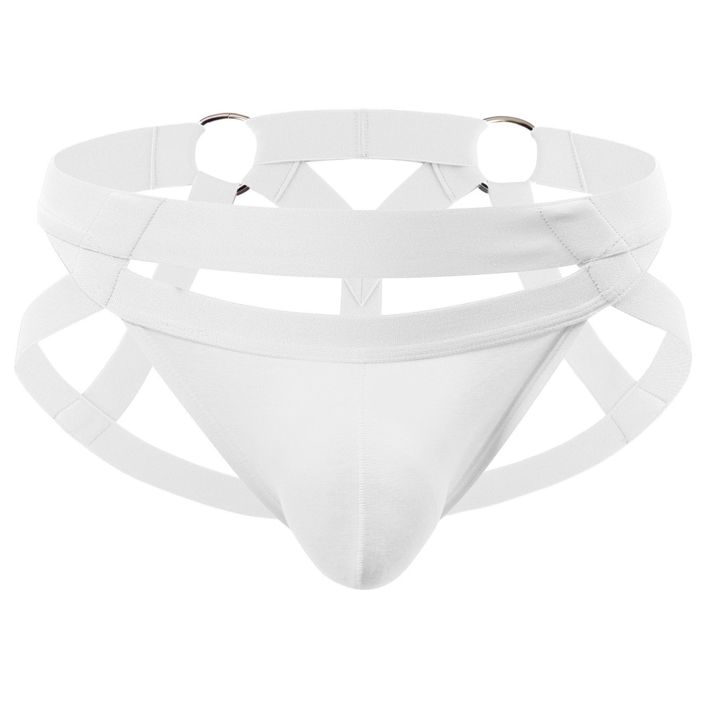 Men's Jockstrap : Double Cross with Metal Ring Underwear (Clever Menmode CMF492)