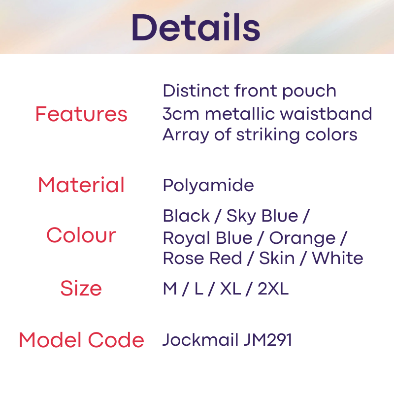 Men's Thong : Ice Silk Translucent Underwear (Jockmail JM291)