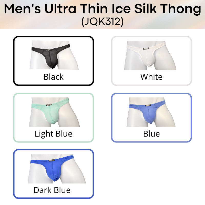 Men's Thong : Ultra Thin Ice Silk Underwear (JQK 312)