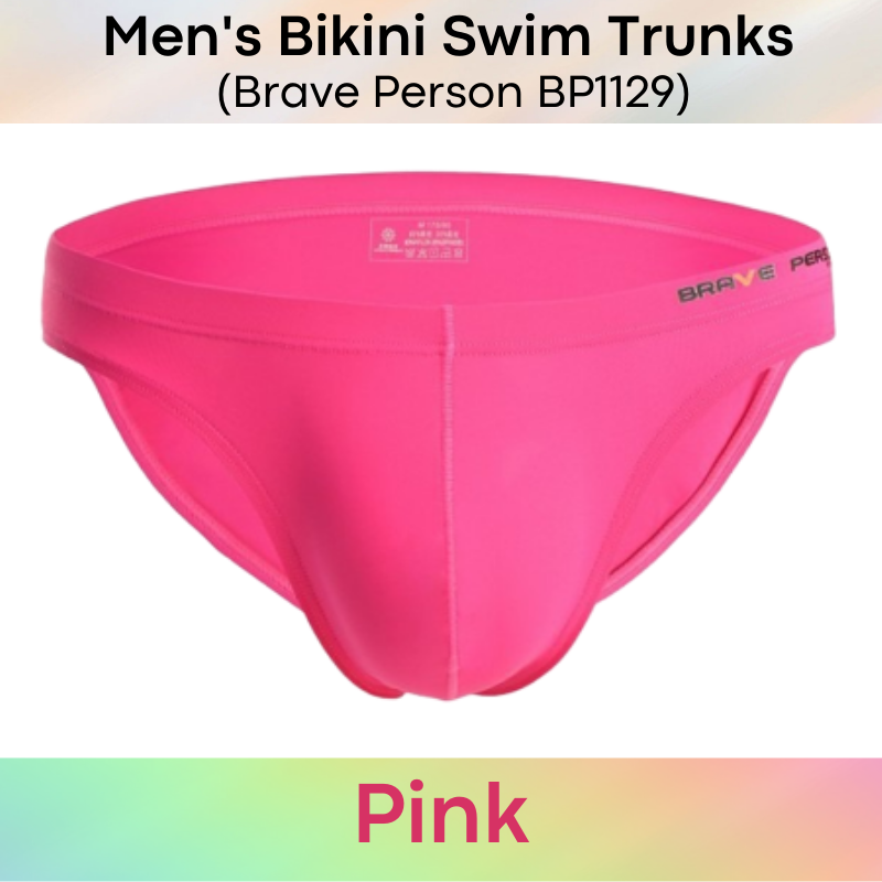 Men's Swimwear : Bikini Brief Swim Trunks (Brave Person BP1129)