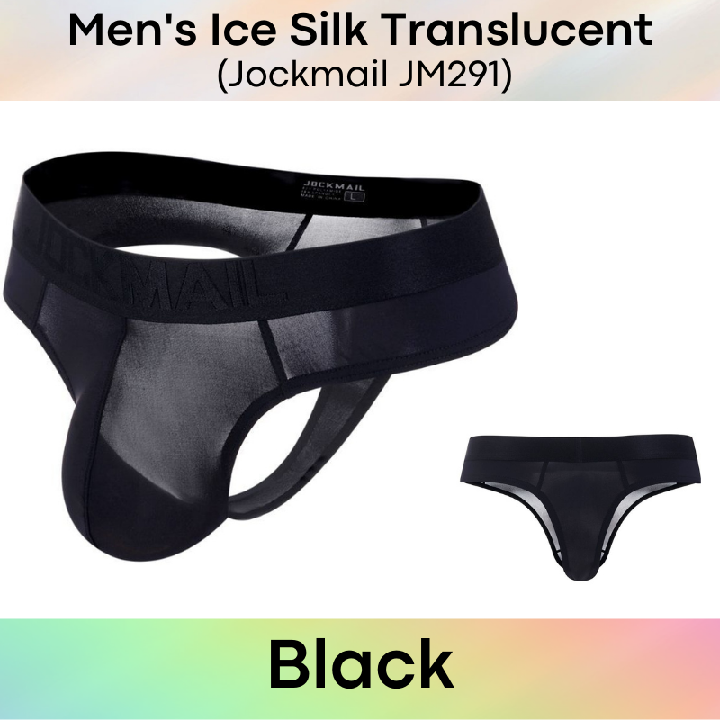 Men's Thong : Ice Silk Translucent Underwear (Jockmail JM291)