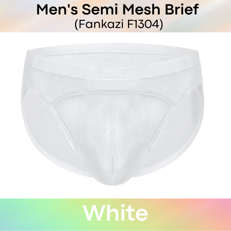 Men's Brief : Semi Mesh Hybrid Underwear (Fankazi F1304)