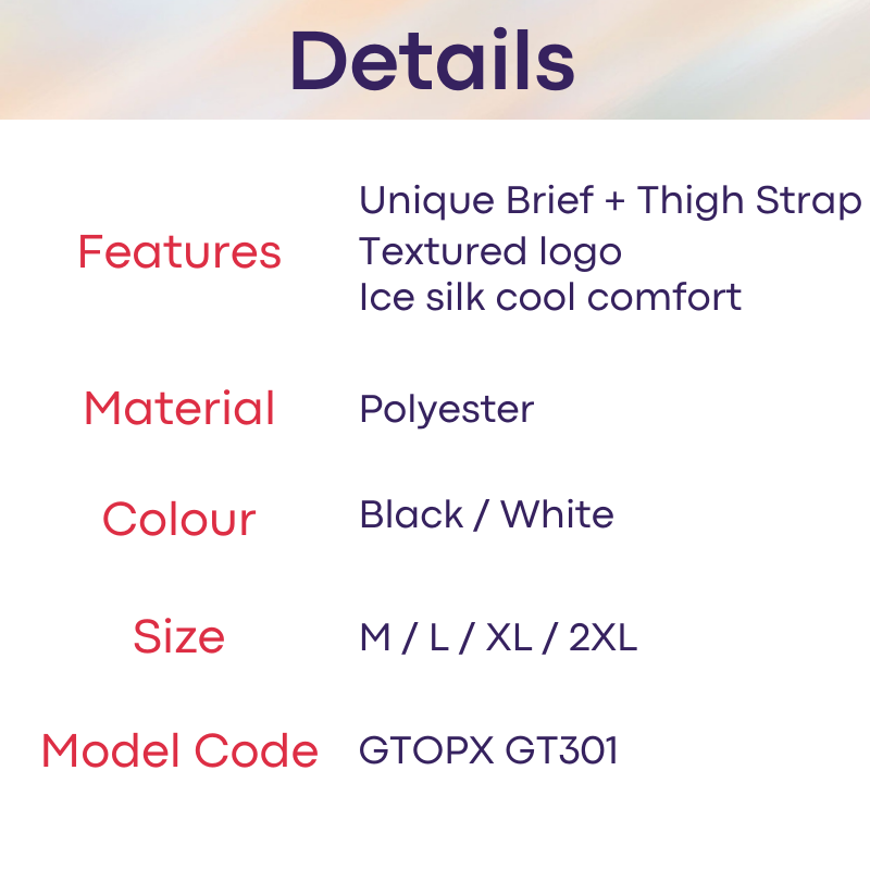 Men's Brief : Ice Silk with Thigh Straps Underwear (GTOPX GT301)