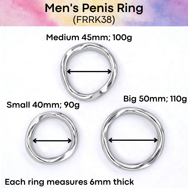 Adult Toy : Men's Stainless Steel Penis Ring (FRRK38)