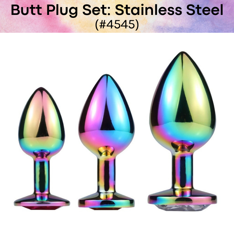 Adult Toy : Stainless Steel Butt Plug Set of 3 (4545)