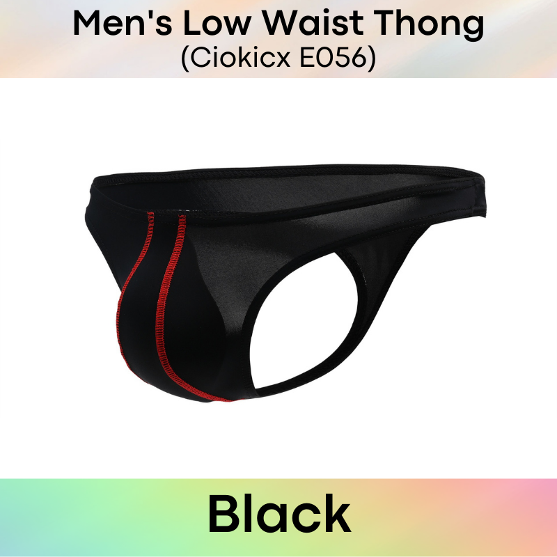 Men's Thong : Low Waist Polyester Thong Underwear (Ciokicx E056)