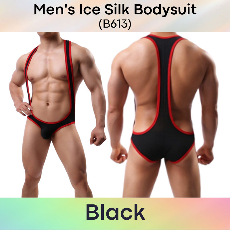 Men's Bodysuit : Ice Silk Brief Style (B613)