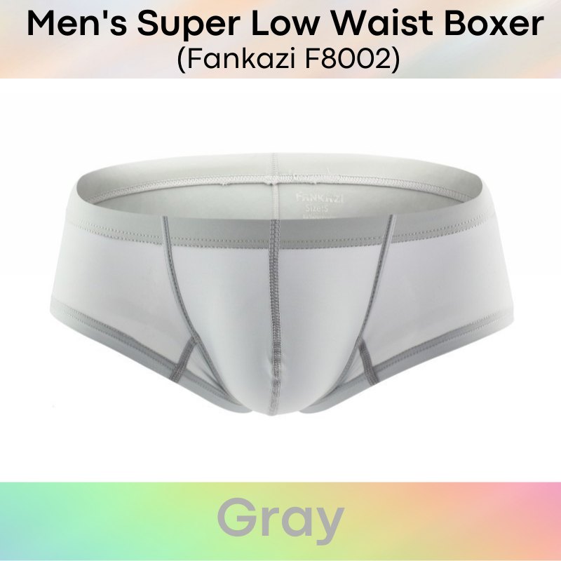 Men's Boxer : Super Low Waist Ice Silk 3D Contour Underwear (Fankazi F8002)
