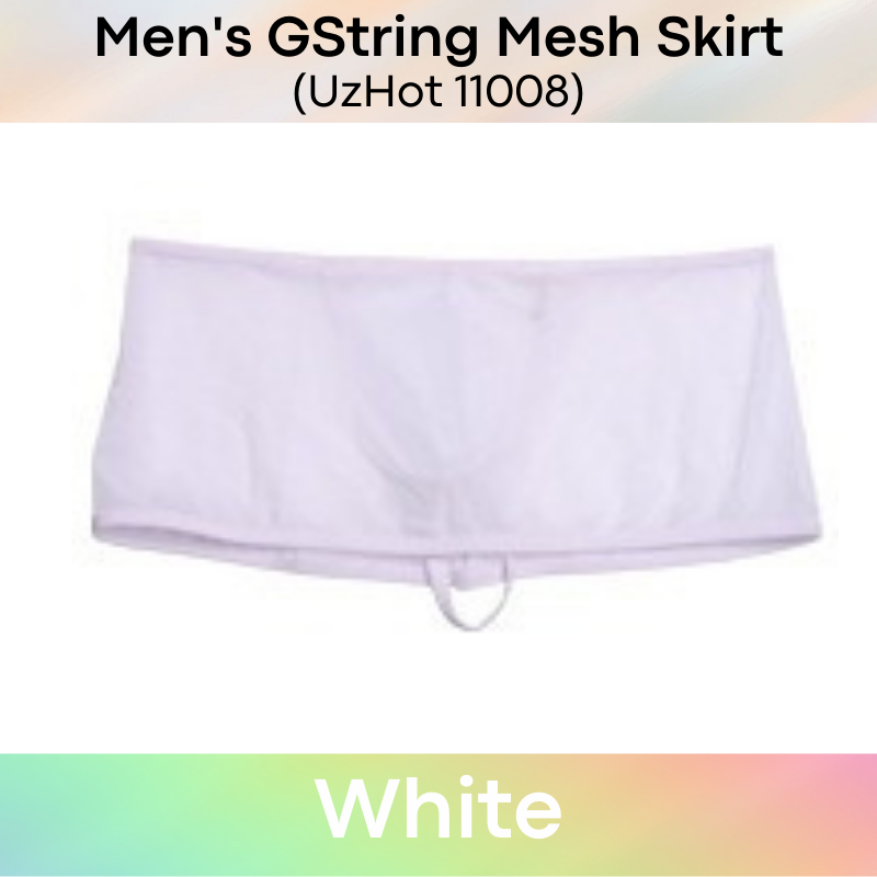 Men's Shorts : Mesh with GString Skirt Underwear (UzHot 11008)