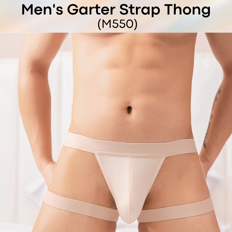 Men's Thong : Garter Strap Thong Underwear (Miboer M550)