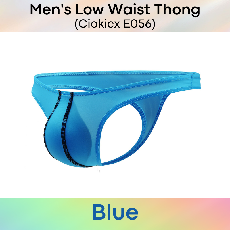 Men's Thong : Low Waist Polyester Thong Underwear (Ciokicx E056)
