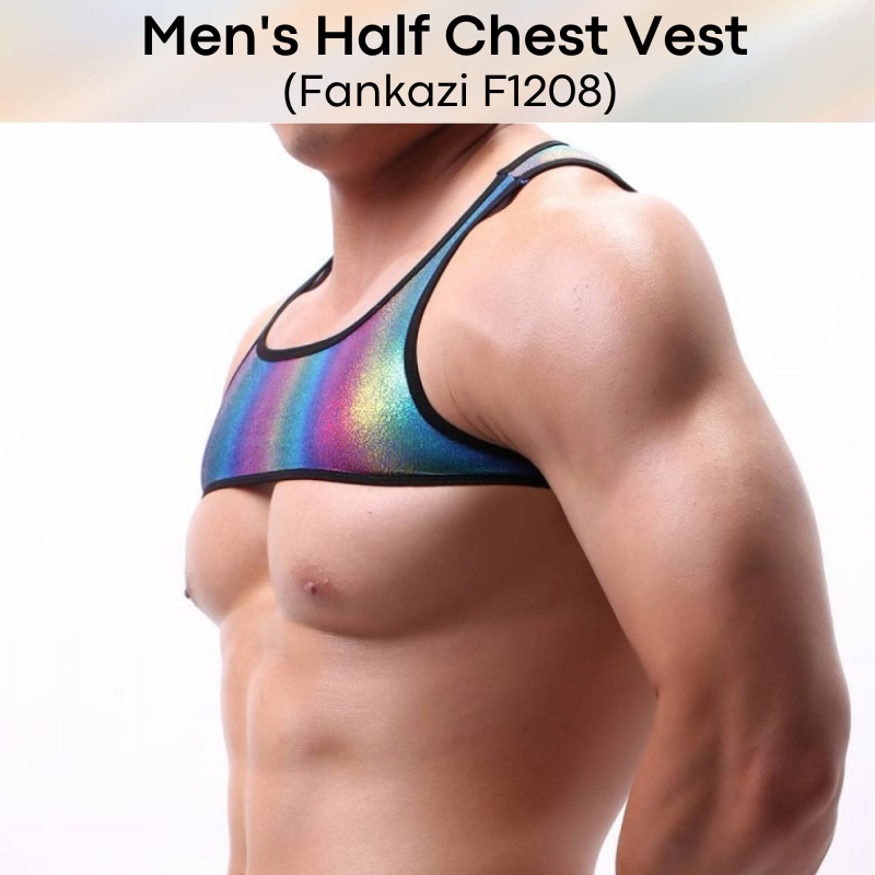 Men's Tee : Half Chest Cropped Vest Top (Fankazi F1208)