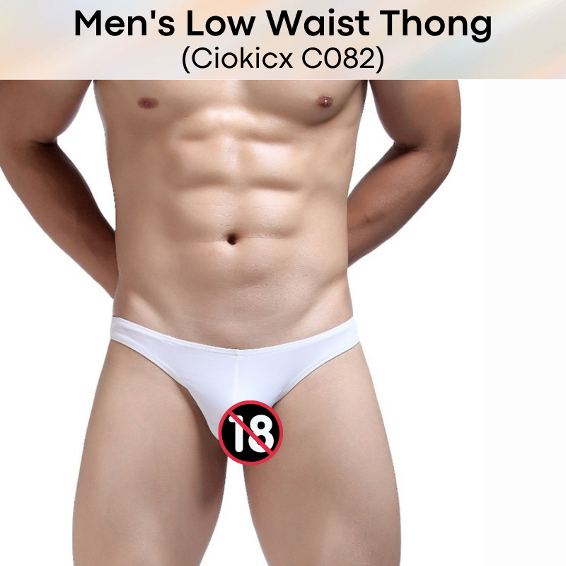 Men's Thong : Low Waist Polyester Thong Underwear (Ciokicx C082)