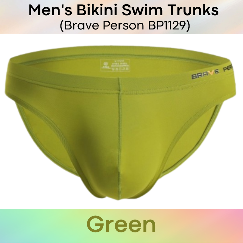 Men's Swimwear : Bikini Brief Swim Trunks (Brave Person BP1129)