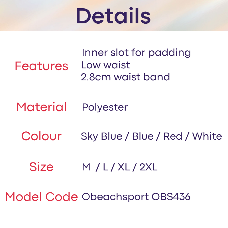 Men's Swimwear : Low Waist Polyester Swim Thong (Obeachsport OBS436)