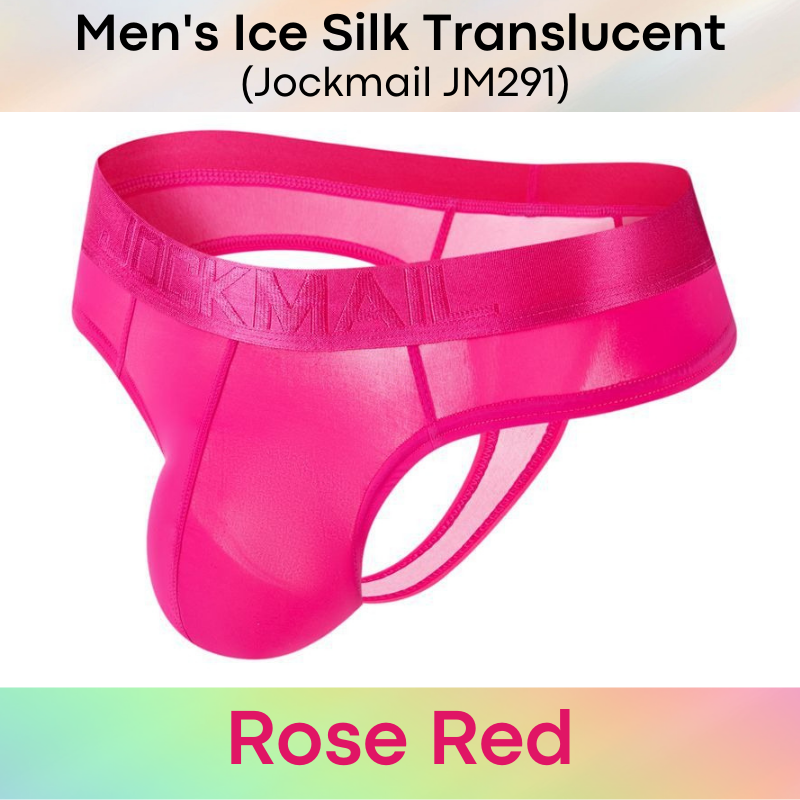 Men's Thong : Ice Silk Translucent Underwear (Jockmail JM291)