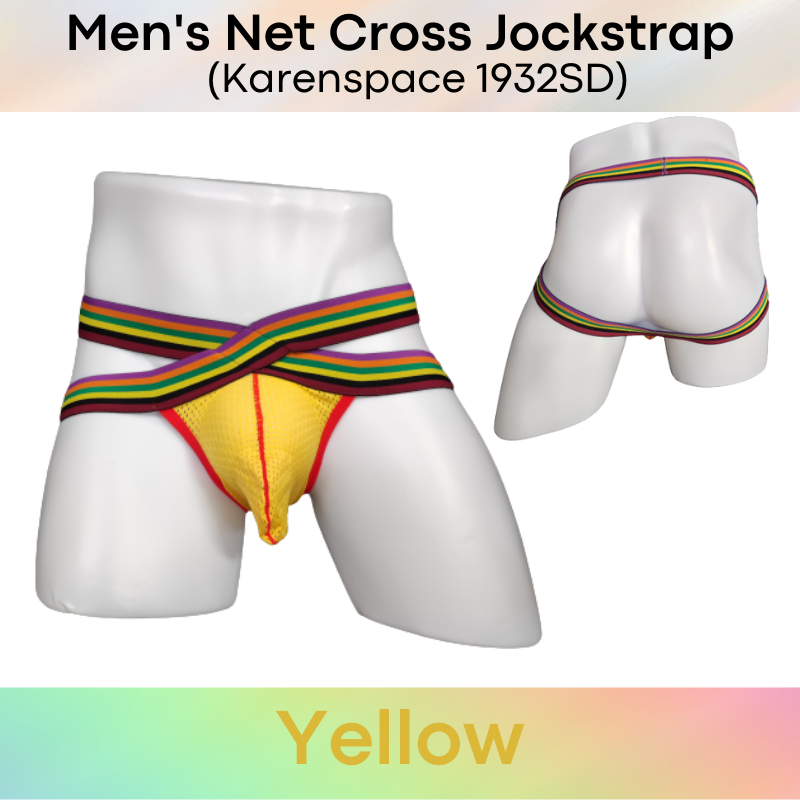 Men's Jockstrap : Netted Pouch Cross Jockstrap (Karenspace KS1932SD)