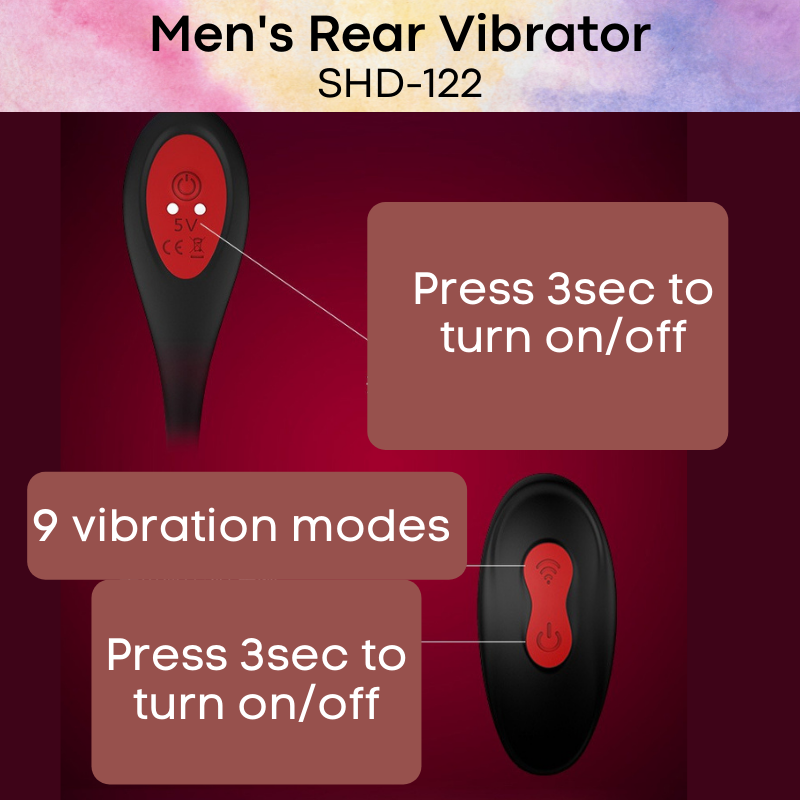 Adult Toy : Men's Vibrator with Remote (SHDS122-1)