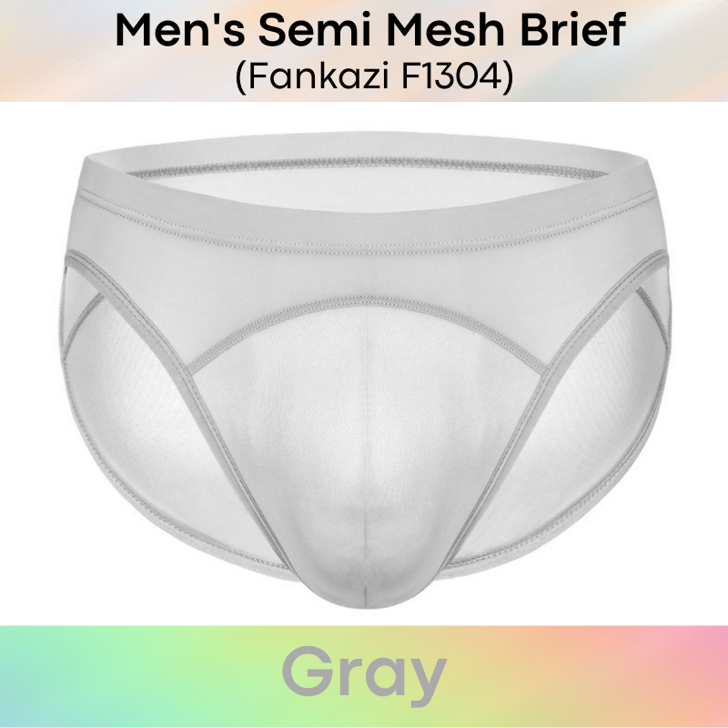 Men's Brief : Semi Mesh Hybrid Underwear (Fankazi F1304)