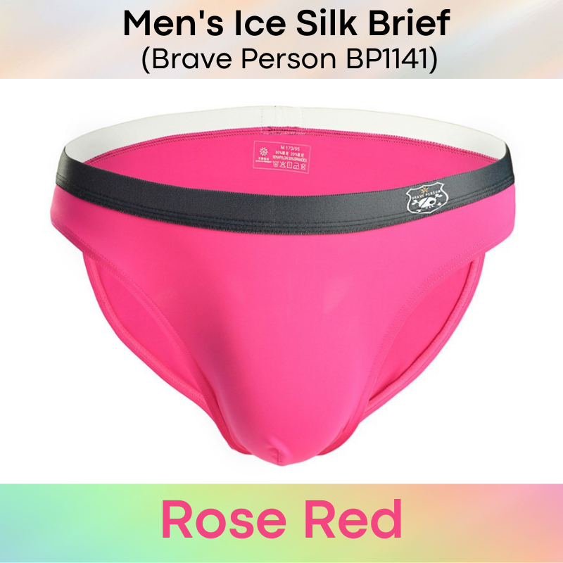 Men's Brief : Low Waist Ice Silk Underwear (Brave Person BP1141)
