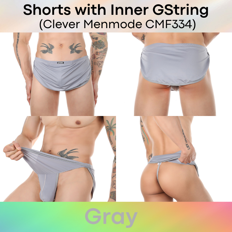 Men's Shorts : High Side Split with Inner GString (Clever Menmode CMF334)