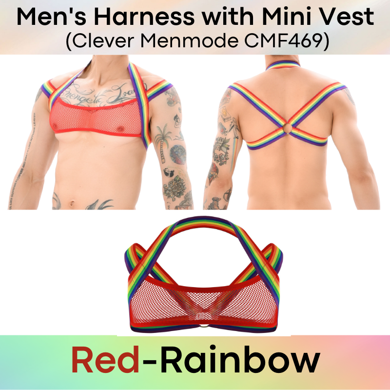 Men's Harness : Net Cropped Vest and Brief (Clever Menmode CMF469/400)