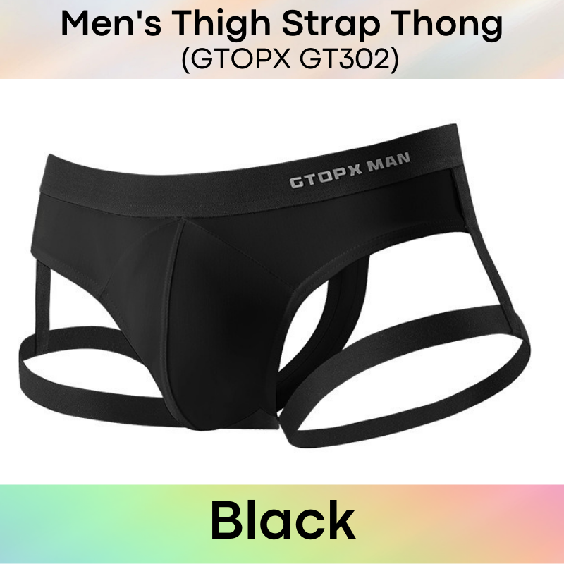 Men's Thong : Ice Silk with Thigh Straps Underwear (GTOPX GT302)