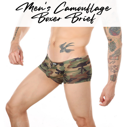 Men's Boxer : Camouflage Boxer Brief with Distinct Pouch Underwear (CMF 071)