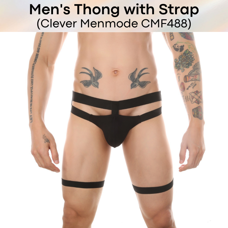Men's Thong : Cotton with Ankle Strap (Clever Menmode CMF488)